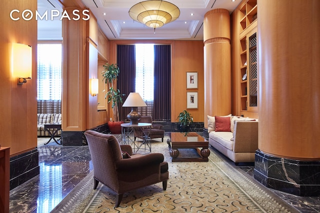 220 Riverside Blvd Unit 19Jg, New York City, NY 10069 - community lobby featuring crown molding