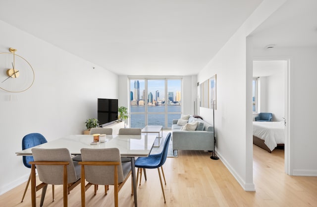20 River Ter Unit 11L, New York City, NY 10282 - dining space with light wood finished floors