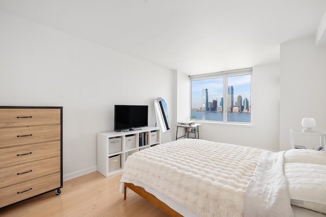 20 River Ter Unit 11L, New York City, NY 10282 - bedroom featuring light wood-style flooring and baseboards