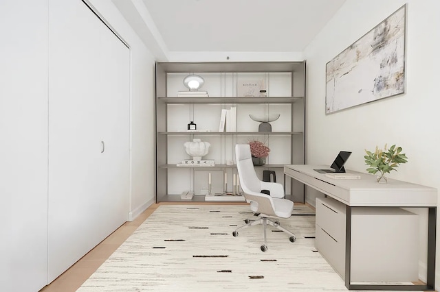 20 River Ter Unit 11L, New York City, NY 10282 - office featuring built in desk and light wood-style floors