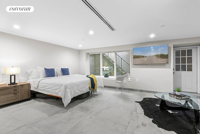 519 Maple St Unit 1B, New York City, NY 11225 - bedroom featuring recessed lighting and concrete floors