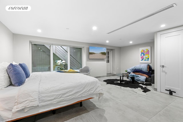 519 Maple St Unit 1B, New York City, NY 11225 - bedroom featuring recessed lighting and concrete flooring
