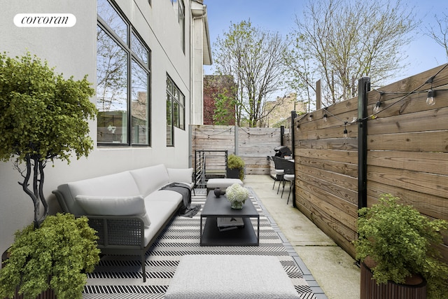 519 Maple St Unit 1B, New York City, NY 11225 - view of patio / terrace featuring an outdoor living space