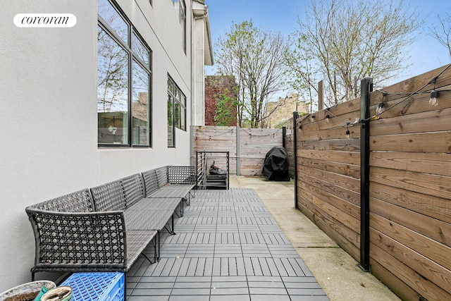 519 Maple St Unit 1B, New York City, NY 11225 - view of patio / terrace featuring outdoor lounge area