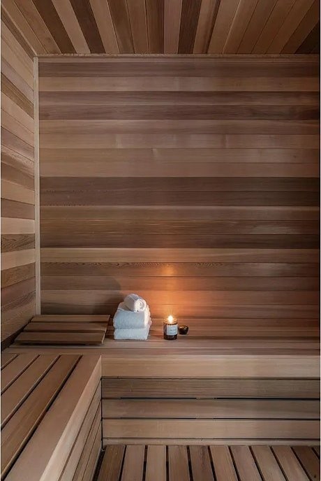 view of sauna