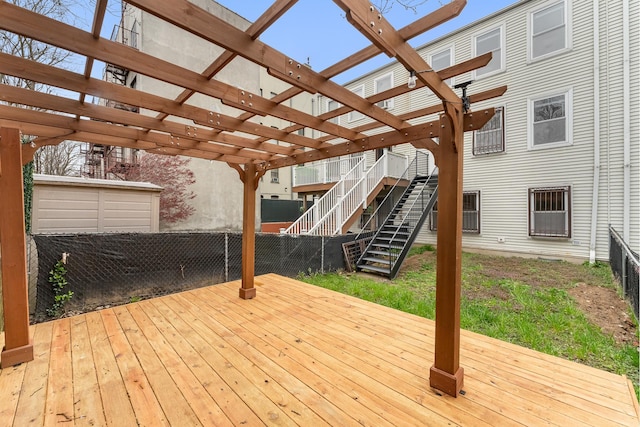 2108 Dean St, New York City, NY 11233 - deck with stairs and a pergola