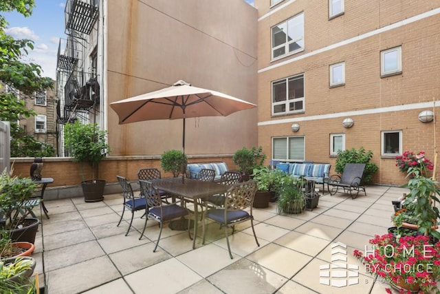 302 2nd St Unit 12H, New York City, NY 11215 - view of patio / terrace featuring outdoor dining space and an outdoor living space