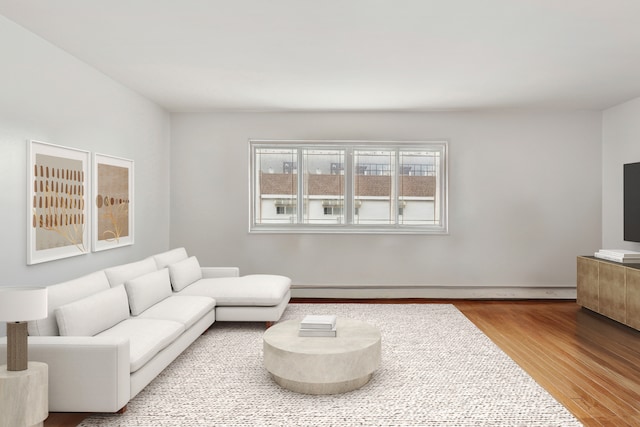 living area with wood finished floors
