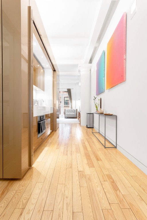 hall featuring light wood-style flooring