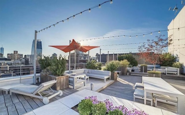 deck with an outdoor living space