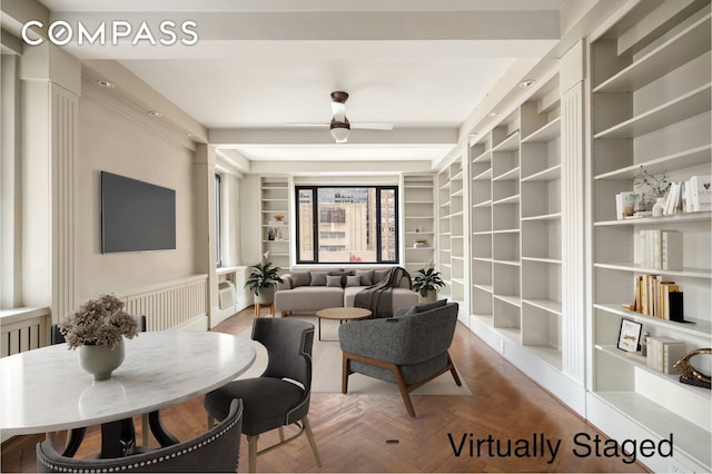 50 Park Ave Unit 15B, New York City, NY 10016 - living room featuring built in shelves