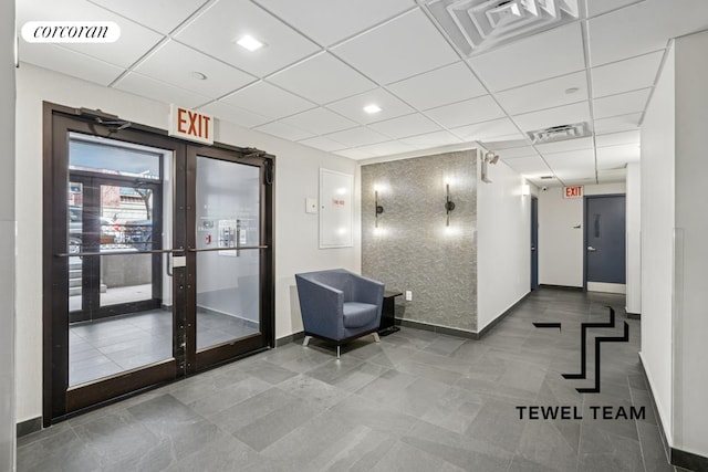 community lobby with visible vents