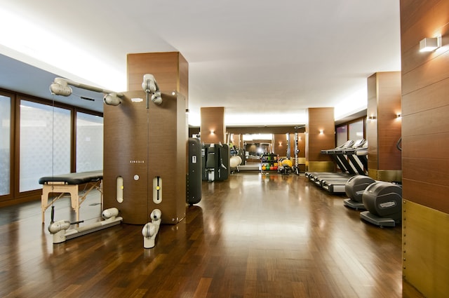 151 E 85th St Unit 12K, New York City, NY 10028 - workout area with wood finished floors