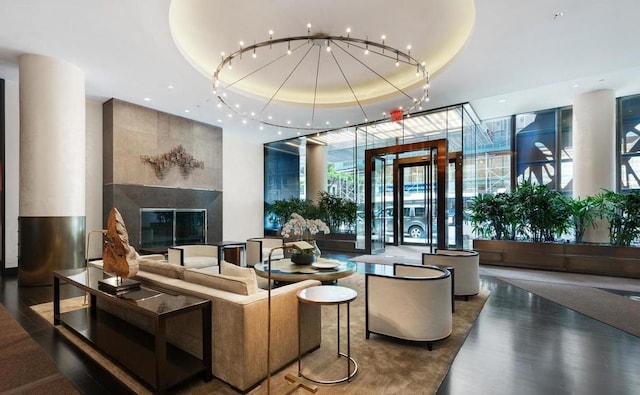 151 E 85th St Unit 12K, New York City, NY 10028 - common area with floor to ceiling windows and recessed lighting