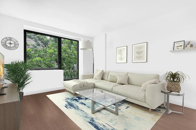 34-32 35th St Unit 3F, New York City, NY 11106 - living room featuring wood finished floors