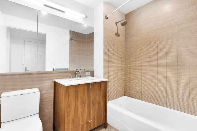 34-32 35th St Unit 3F, New York City, NY 11106 - bathroom featuring vanity, toilet, and shower / tub combination