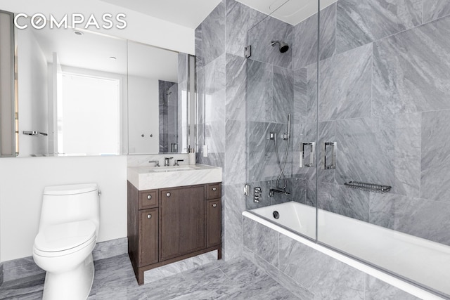 10 Riverside Blvd Unit 28C, New York City, NY 10069 - bathroom featuring toilet, vanity, and tiled shower / bath