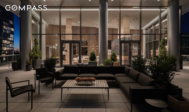 10 Riverside Blvd Unit 28C, New York City, NY 10069 - community lobby with floor to ceiling windows and a towering ceiling