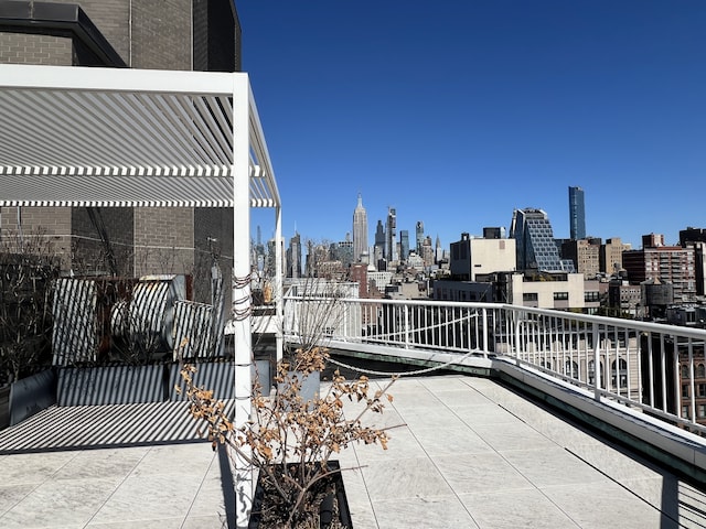balcony with a view of city
