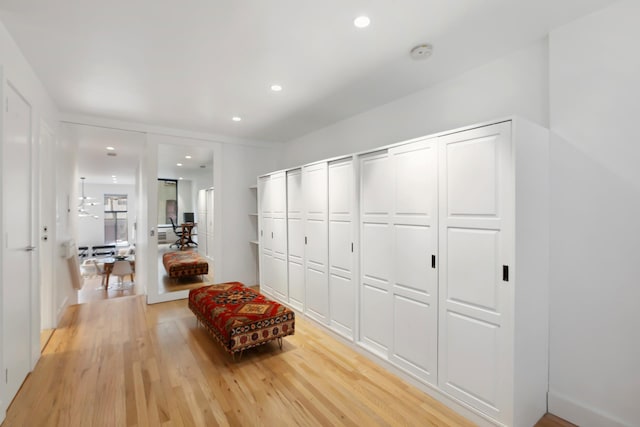 interior space featuring light wood-style flooring
