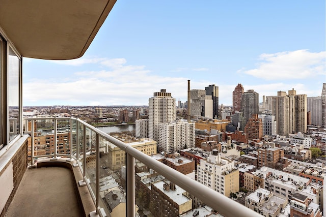 balcony featuring a city view