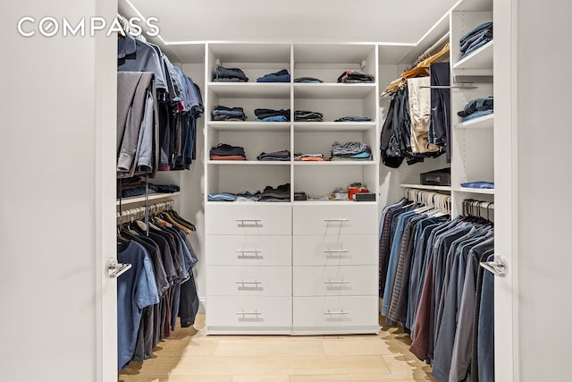 view of walk in closet