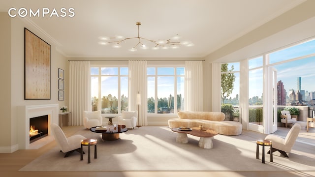 211 W 84th St Phb, Phb, New York City, NY 10024 - sunroom with a chandelier and a view of skyline