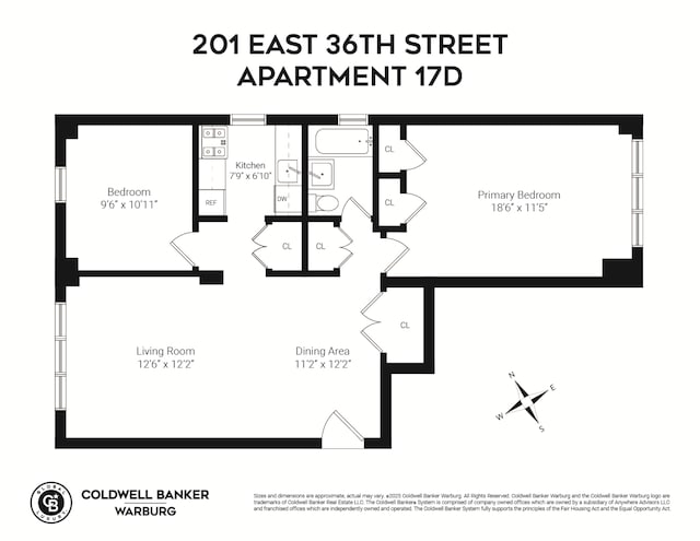 201 E 36th St Unit 17D, New York City, NY 10016 - floor plan / room layout