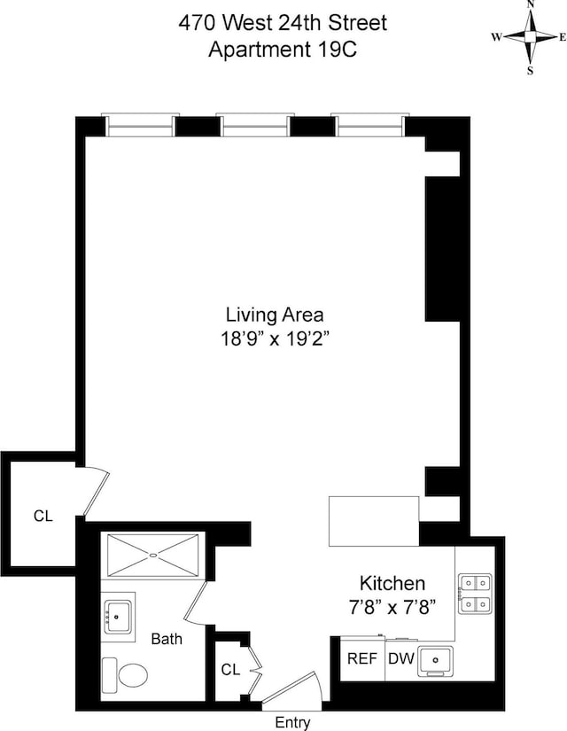 470 W 24th St Unit 19C, New York City, NY 10011 - room layout