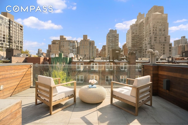 view of patio featuring a city view