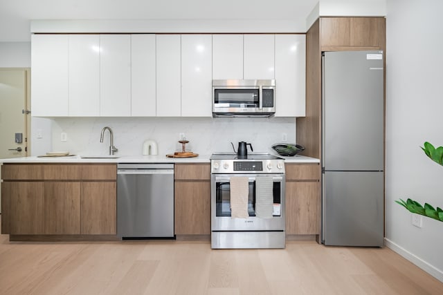 11-52 44th Dr Unit 3-A, New York City, NY 11101 - kitchen with appliances with stainless steel finishes, a sink, modern cabinets, and white cabinets