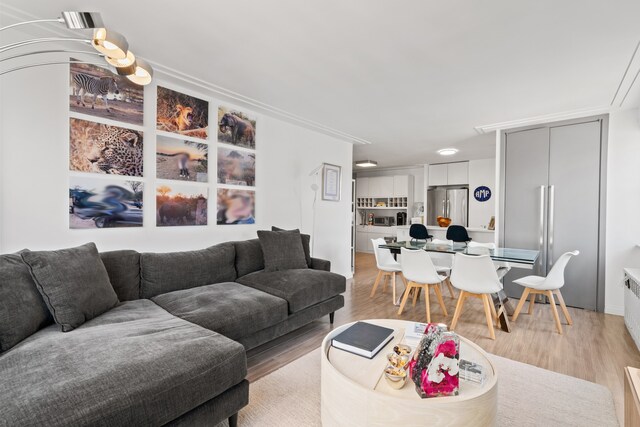 340 E 80th St Unit 17-D, New York City, NY 10075 - living area featuring light wood-style floors