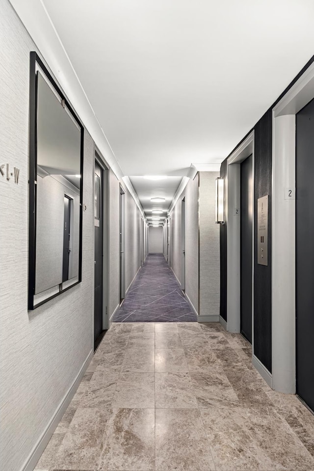 hall featuring elevator