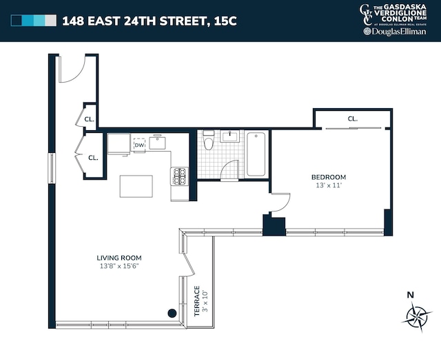 148 E 24th St Unit 15C, New York City, NY 10010 - floor plan / room layout