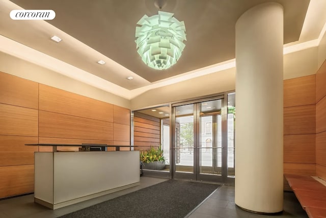 reception featuring visible vents and french doors