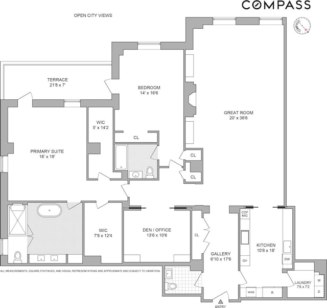 212 W 18th St Unit 14A, New York City, NY 10011 - floor plan / room layout