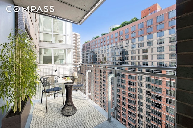 balcony with a view of city