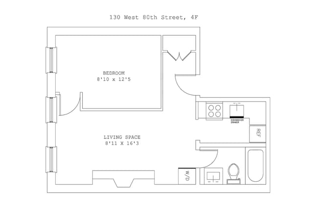 130 W 80th St Unit 4F, New York City, NY 10024 - floor plan / room layout
