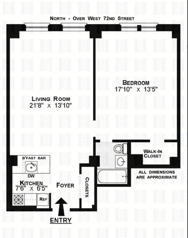 40 W 72nd St Unit 62, New York City, NY 10023 - view of floor plan / room layout