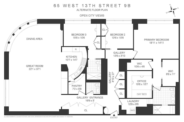 65 W 13th St Unit 9B, New York City, NY 10011 - floor plan / room layout