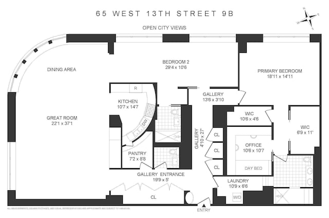 65 W 13th St Unit 9B, New York City, NY 10011 - room layout