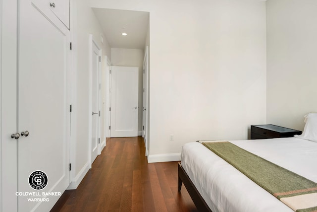 70 Little W St Unit 5C, New York City, NY 10280 - bedroom with baseboards, wood finished floors, and recessed lighting