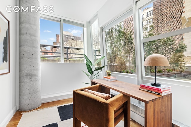 245 10th Ave Unit 2W, New York City, NY 10001 - office area with plenty of natural light and wood finished floors