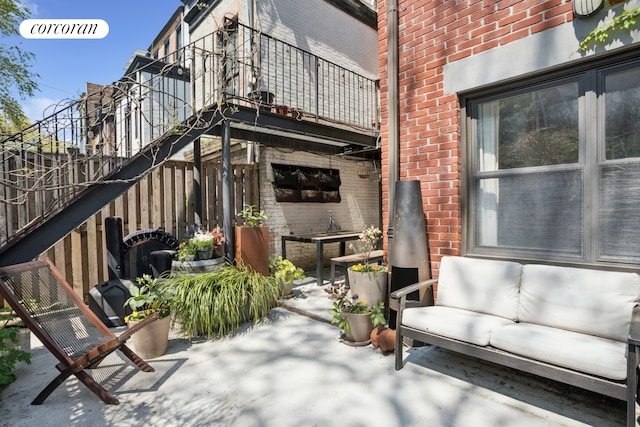 502 1st St Unit 1, New York City, NY 11215 - view of patio featuring stairway