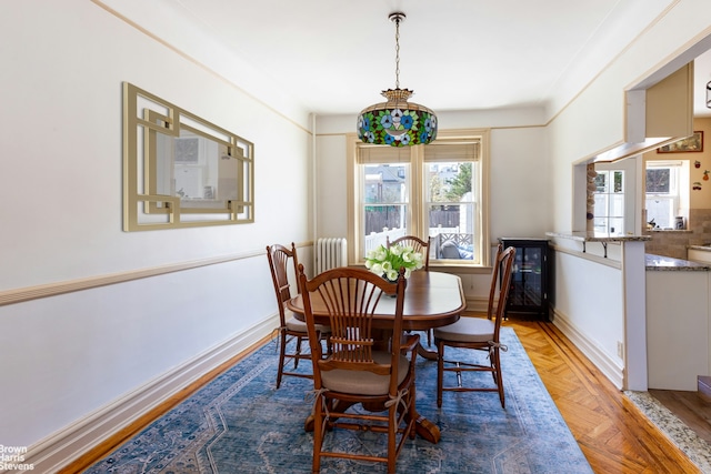 dining room with baseboards