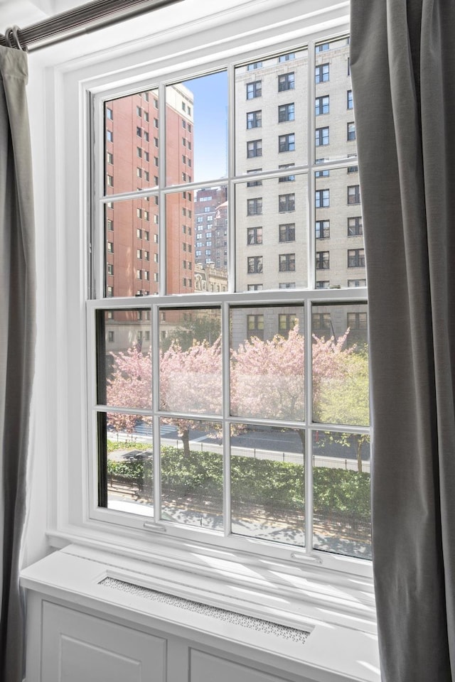interior details with a city view