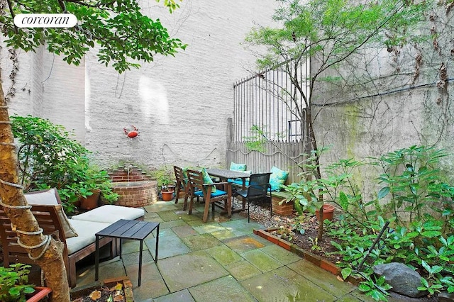 view of patio featuring outdoor dining space