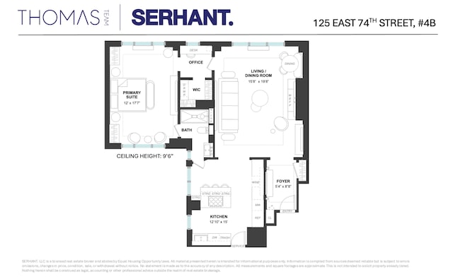 125 E 74th St Unit 4B, New York City, NY 10021 - floor plan / room layout