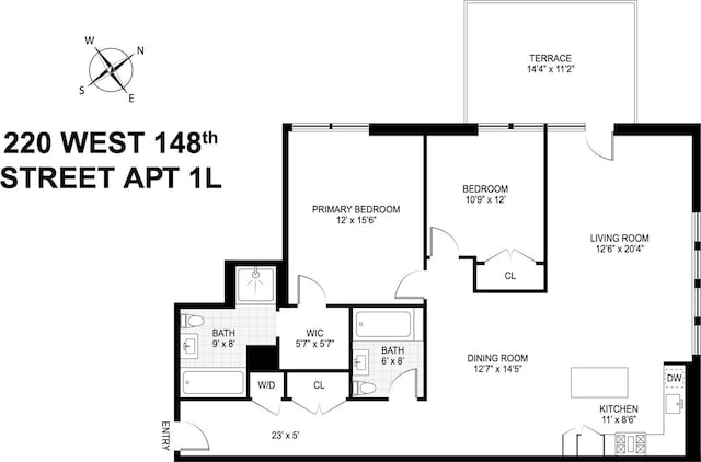 220 W 148th St Unit 1L, New York City, NY 10039 - floor plan / room layout