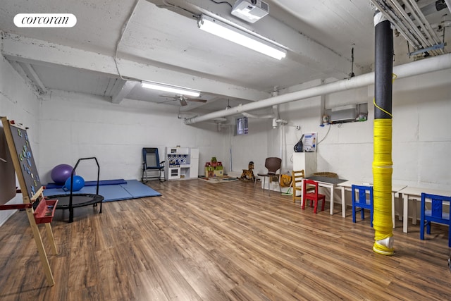 interior space with wood finished floors